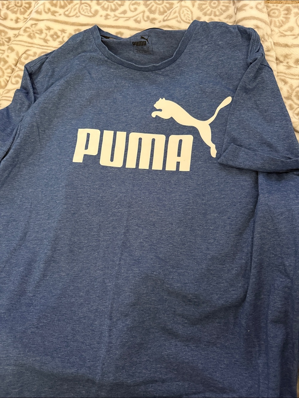 Puma Men’s Heather Blue Short Sleeve Logo Tee